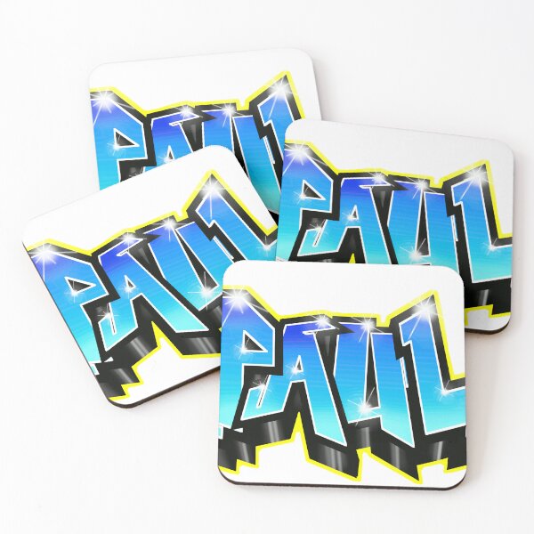 Item preview, PAUL Name Graffiti Cyan blue – Cool Custom Street Art Gift designed and sold by BlachGallery.