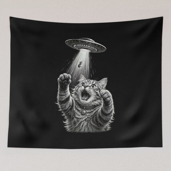 Item preview, Cat Selfie Alien UFO Funny Cats Gifts for Men Women Boy Kid designed and sold by MathiasFuchs.