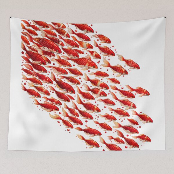 Item preview, School of Red Koi Fish Swimming in Harmony designed and sold by aliyehc.