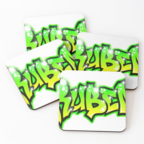 Item preview, RUBEN Name Graffiti Green – Cool Custom Street Art Gift designed and sold by BlachGallery.