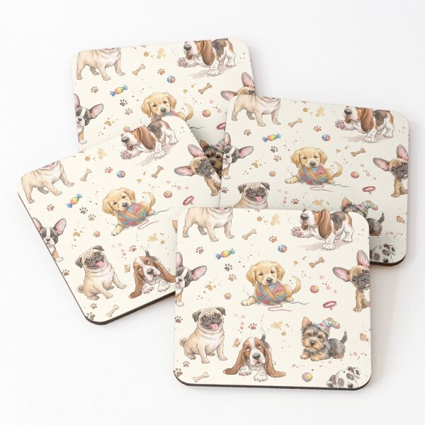 Item preview, Cute Watercolor Puppies Pattern designed and sold by naragon4289.