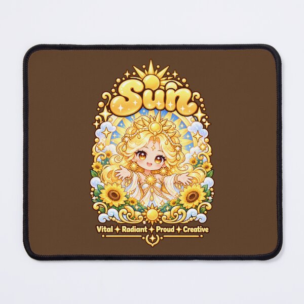 Item preview, Sun Kawaii Astrology – Golden Celestial Goddess Art designed and sold by MetaModel Editions.