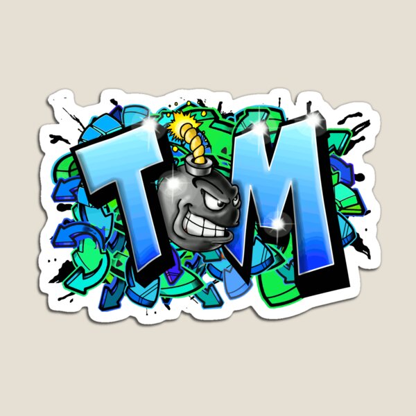 Item preview, TOM Name Graffiti Cyan blue v2 – Cool Custom Street Art Gift designed and sold by BlachGallery.