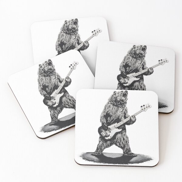 Item preview, Funny Bear Playing Guitar bass For Men Women designed and sold by MathiasFuchs.
