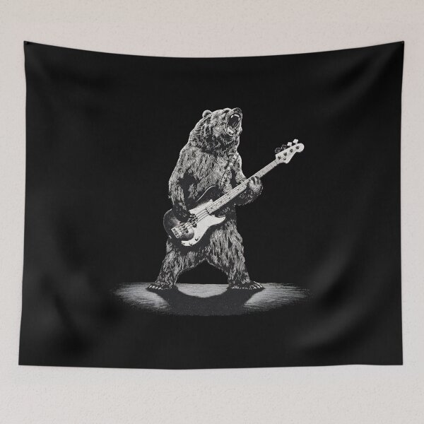 Item preview, Funny Bear Playing Guitar bass For Men Women designed and sold by MathiasFuchs.