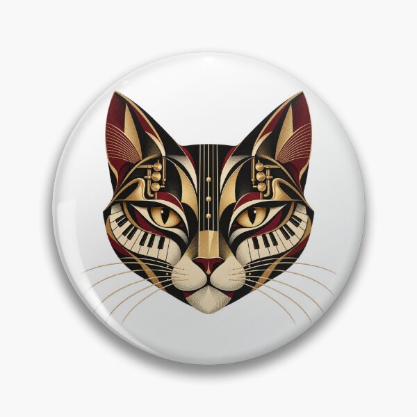 Item preview, Art Deco Cat with Piano and Brass designed and sold by Mono.fi Studios.
