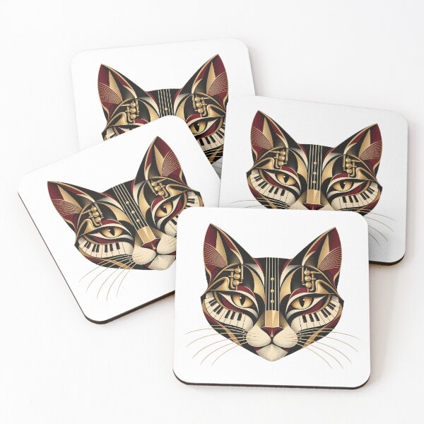 Item preview, Art Deco Cat with Piano and Brass designed and sold by Mono.fi Studios.