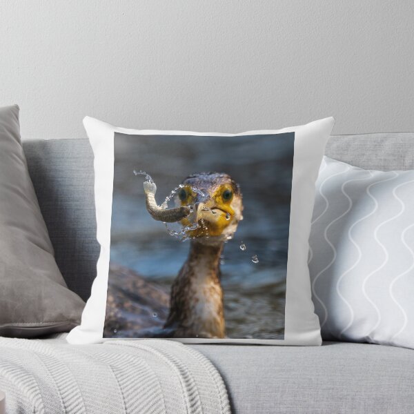 Item preview, Cormorant Catching Fish with Splash designed and sold by wildframe-color.