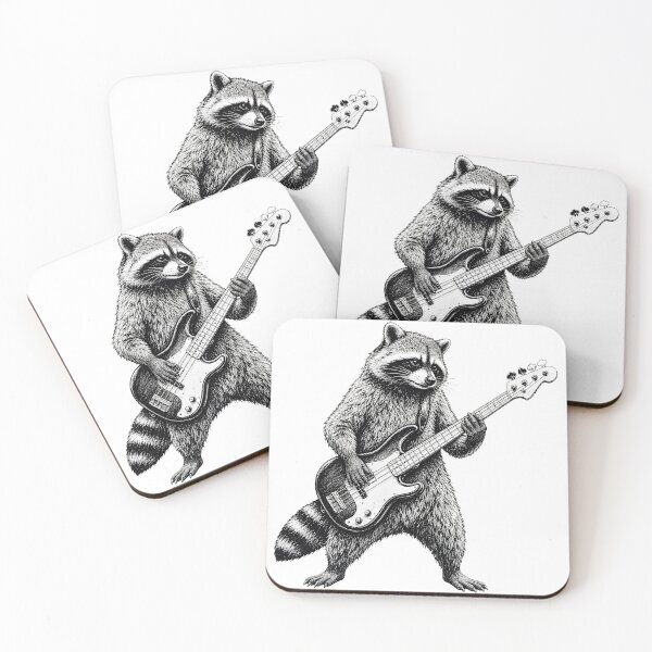 Item preview, Funny Raccoon Playing Guitar bass For Men Women designed and sold by MathiasFuchs.