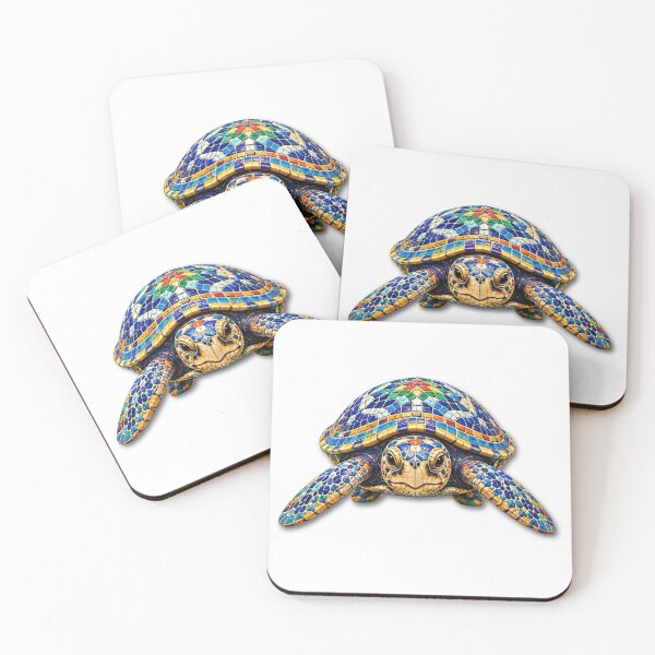 Item preview, Blue Orange Turtle Mosaic | Ocean Art collection designed and sold by Zaru Art Studio.