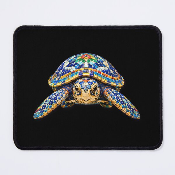 Item preview, Blue Orange Turtle Mosaic | Ocean Art collection designed and sold by Zaru Art Studio.