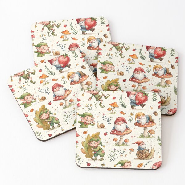 Item preview, Whimsical Forest Gnomes Watercolor Pattern designed and sold by naragon4289.