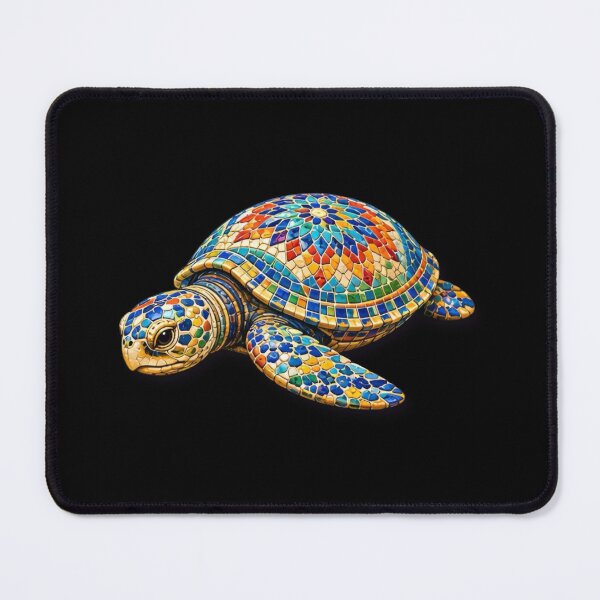 Item preview, Mosaic Sea Turtle | Colorful Shell Ocean Art designed and sold by Zaru Art Studio.