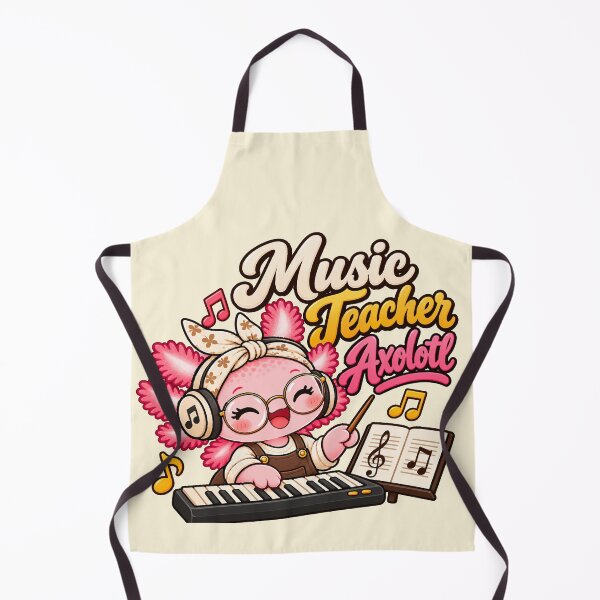 Item preview, Music Teacher Axolotl – Cute Music Teacher Keyboard Design designed and sold by HH Design House.