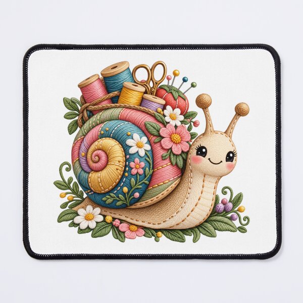 Item preview, Slow Stitching Snail - Cute Sewing and Embroidery Art designed and sold by WeirdlyMild.