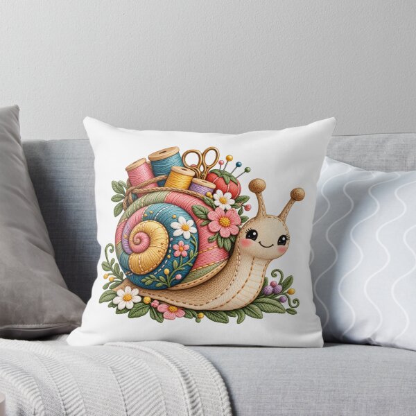 Item preview, Slow Stitching Snail - Cute Sewing and Embroidery Art designed and sold by WeirdlyMild.