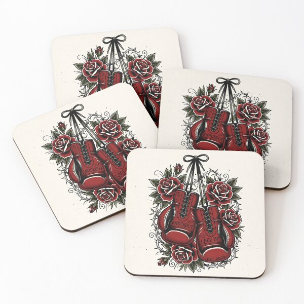 Item preview, Traditional Tattoo Style Red Boxing Gloves Roses designed and sold by Michaelragheb.