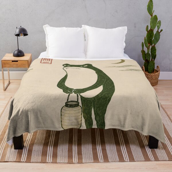 Item preview, Grumpy Frog Holding Lantern Vintage Japanese Woodblock designed and sold by artswag.