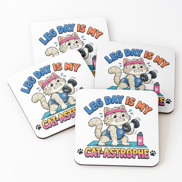 Item preview, Leg Day Is My Cat-Astrophe – Funny Gym Cat Lifting Weights designed and sold by Mellow paws Designs.