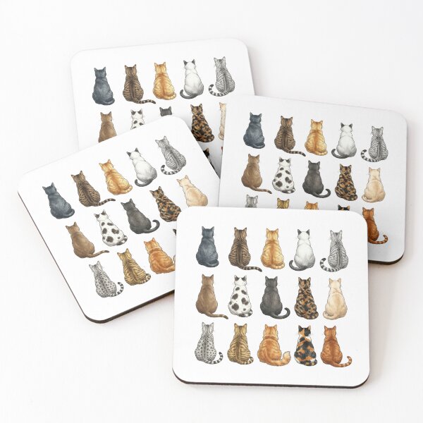 Item preview, Cats from Behind Breeds and Fur Patterns Chart Whimsical Feline Lover Illustration    designed and sold by raedattia.