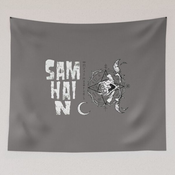 Item preview, SAMHAIN Horned Skull Distressed Style T-Shirt-7 designed and sold by ReneeKBrown.