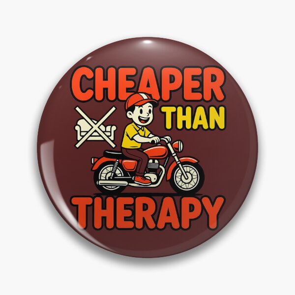Item preview, Cheaper Than Therapy Biker Cartoon Humor Motorcycle designed and sold by LV-creator.