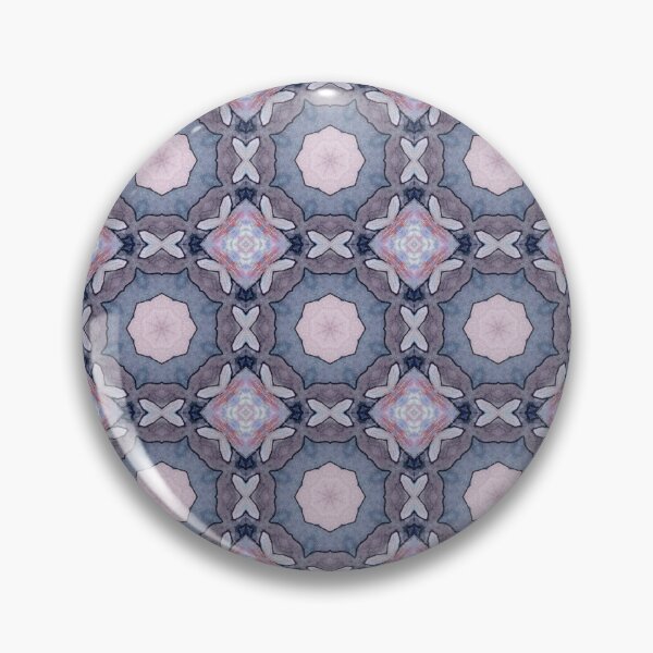 Item preview, Soft Lilac Coral Pink Slate Blue Octagonal Cross Mosaic Mandala - Duvet Cover designed and sold by ArithraStudio.