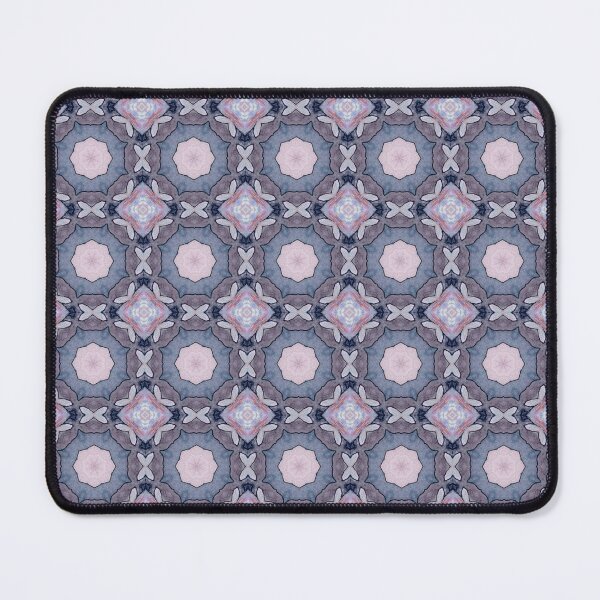 Item preview, Soft Lilac Coral Pink Slate Blue Octagonal Cross Mosaic Mandala - Duvet Cover designed and sold by ArithraStudio.