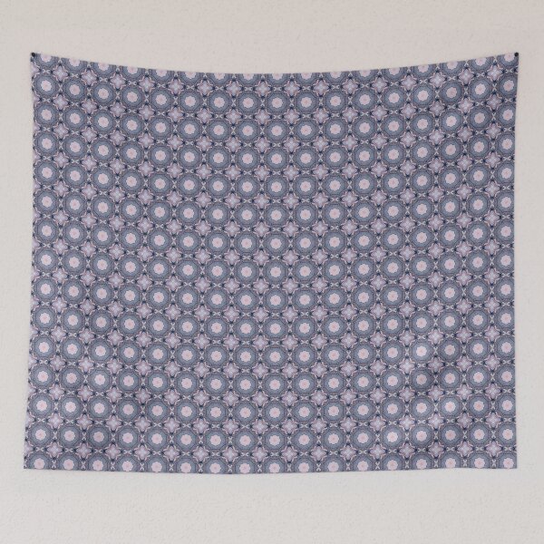 Item preview, Soft Lilac Coral Pink Slate Blue Octagonal Cross Mosaic Mandala - Duvet Cover designed and sold by ArithraStudio.