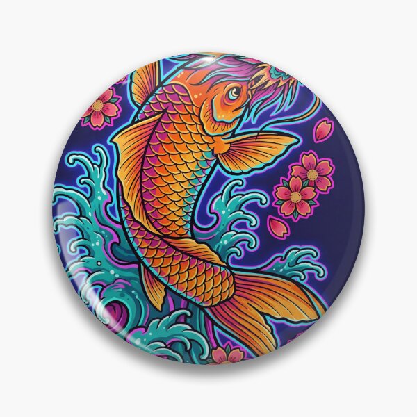 Item preview, Neon Koi Dragon – Japanese Tattoo Art in Vivid Color designed and sold by MJVolt.