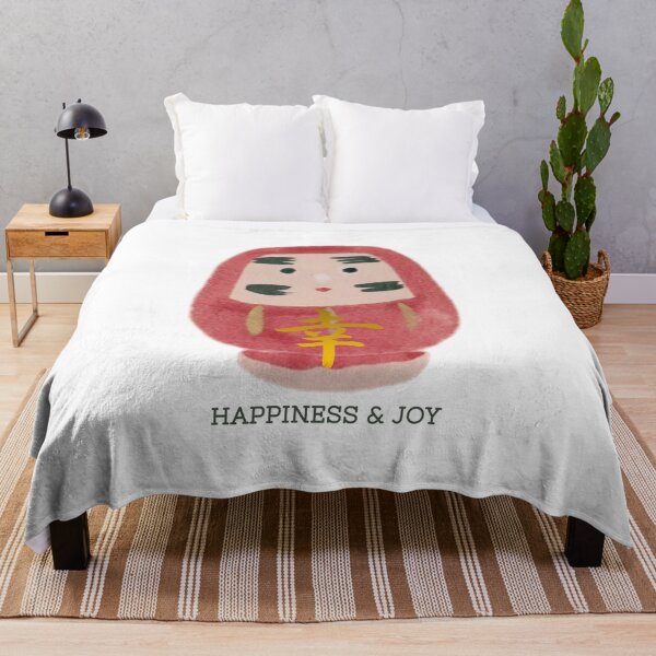 Item preview, Happiness & Joy - Cute Round Japanese Daruma Doll Kanji Sticker designed and sold by NippoKappo.