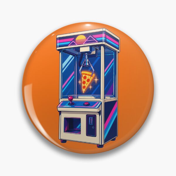Item preview, Retro Pizza Claw Machine Synthwave Arcade Game Design designed and sold by KungPowUnicorn.
