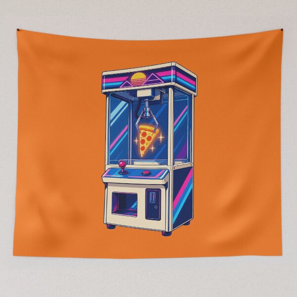 Item preview, Retro Pizza Claw Machine Synthwave Arcade Game Design designed and sold by KungPowUnicorn.