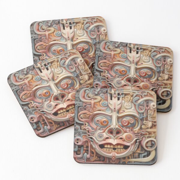 Item preview, 3D Psychedelic Mask Fresco designed and sold by bfunky-visuals.