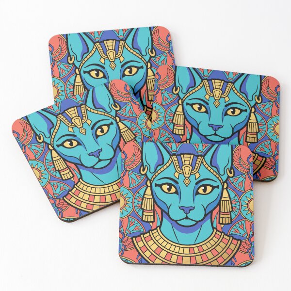 Item preview, Pop-Art Bastet – Egyptian Cat Goddess in Bold Color designed and sold by MJVolt.