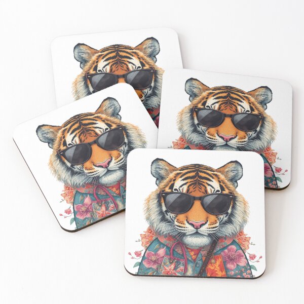 Item preview, Thrift Store Tiger | Funky Vintage Shopping Street Art designed and sold by catcurio.