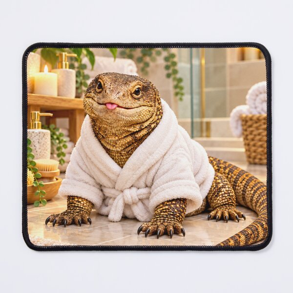 Item preview, Cozy Bathrobe Savannah Monitor designed and sold by Sillytoe.
