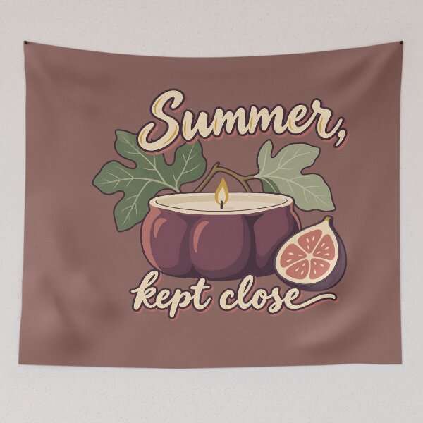 Item preview, Summer Kept Close Fig Candle Making Retro Aesthetic designed and sold by MythicCotton.