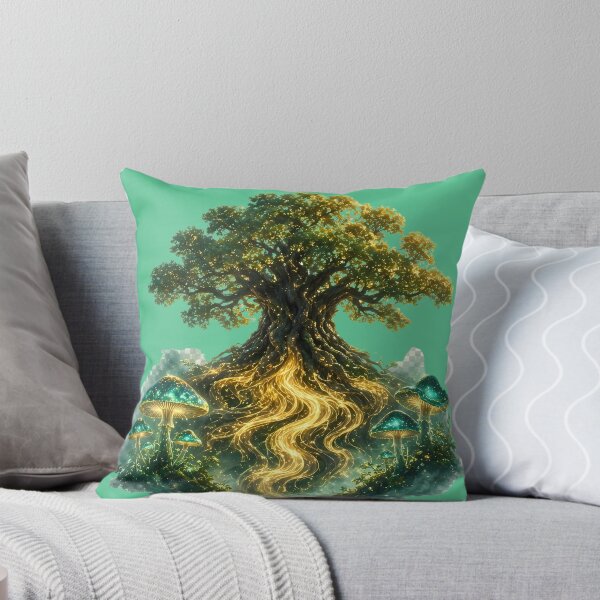Item preview, Luminous tree with golden roots and mushrooms designed and sold by design-rebell.