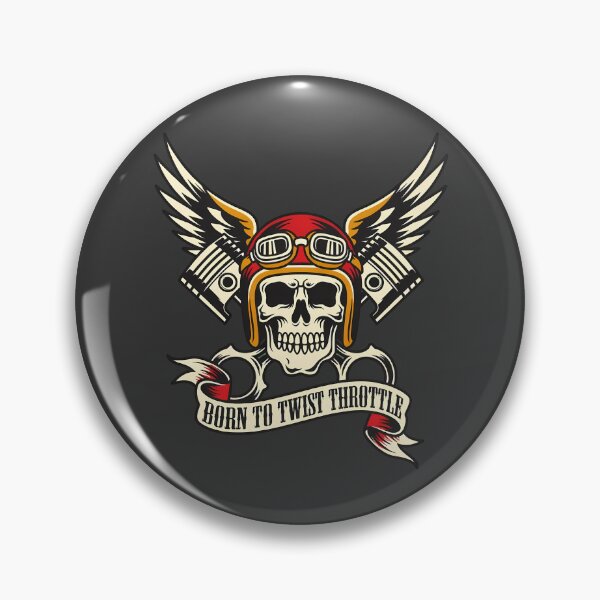 Item preview, Born To Twist Throttle Winged Helmeted Skull and Pistons designed and sold by LV-creator.