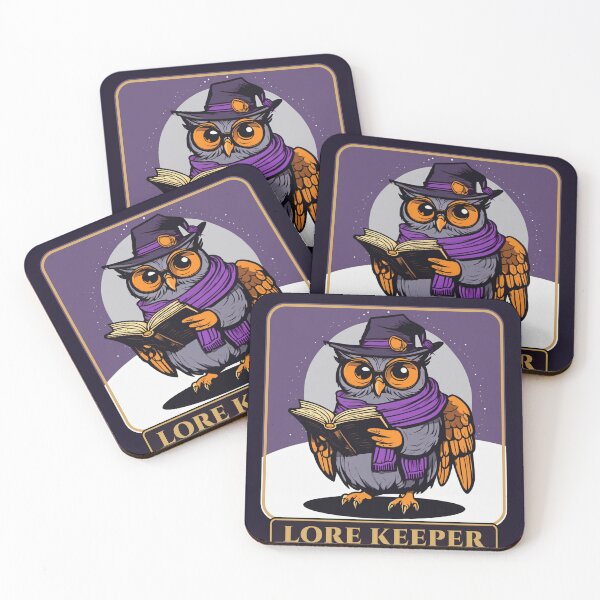 Item preview, Lore Keeper – Wise Owl Scholar Reading Under the Moon designed and sold by Wyyder's Spellbook.