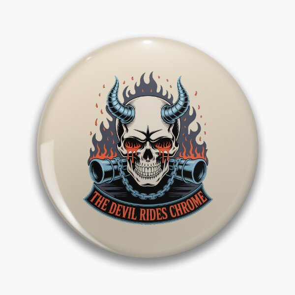 Item preview, The Devil Rides Chrome, horned skull designed and sold by LV-creator.