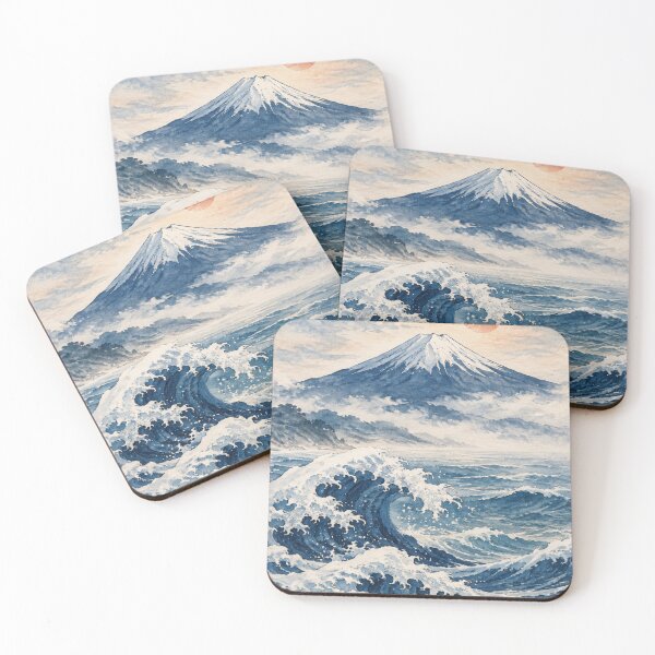 Item preview, Japanese Great Wave and Mount Fuji Watercolor Painting designed and sold by vekotpu.