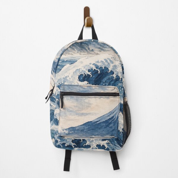 Item preview, Japanese Great Wave and Mount Fuji Watercolor Painting designed and sold by vekotpu.