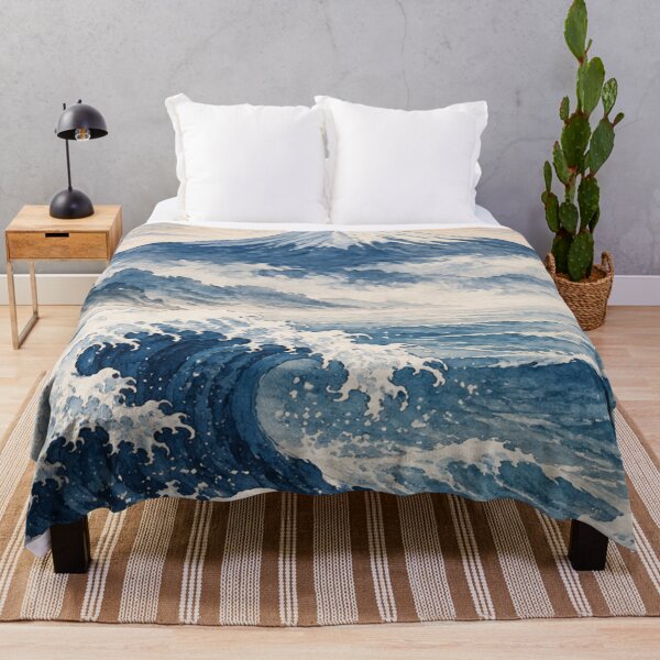 Item preview, Japanese Great Wave and Mount Fuji Watercolor Painting designed and sold by vekotpu.