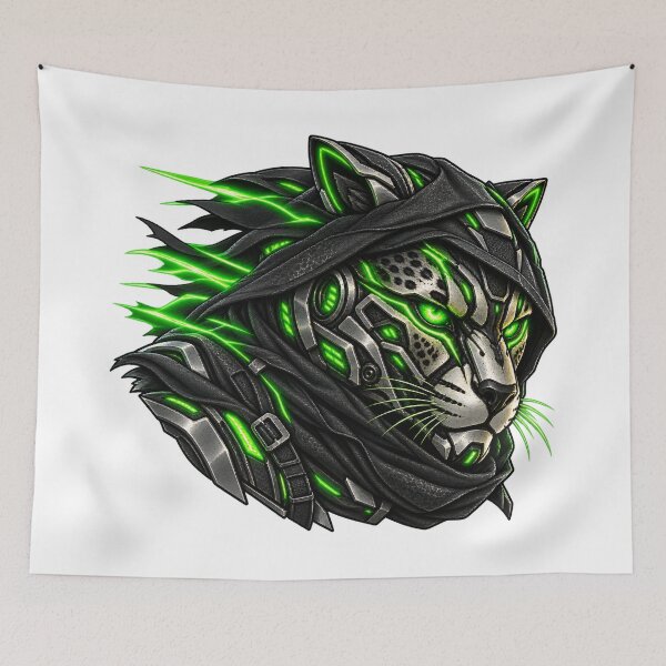 Item preview, Cyberpunk Techwear Cyber Cheetah Shinobi Art designed and sold by RiteshCenter .
