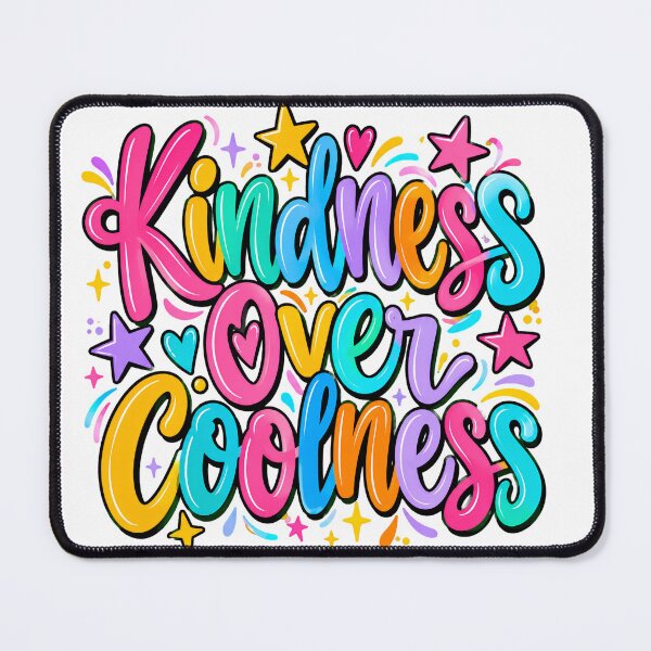 Item preview, Kindness Over Coolness - Cute Colorful Stars & Hearts Typography designed and sold by BumbleBloom7.
