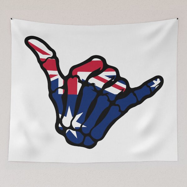 Item preview, Australia Hang Loose Skeleton Hand - Aussie Shaka Sign designed and sold by Marshallamoakohene.