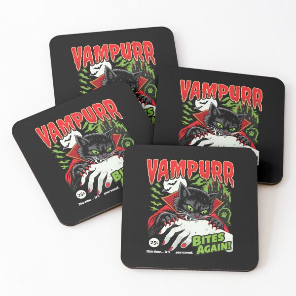 Item preview, VamPurr Bites Again Funny Vampire Cat Comic Art designed and sold by OlyvieArt.