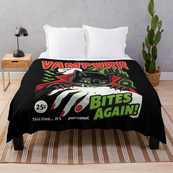 Item preview, VamPurr Bites Again Funny Vampire Cat Comic Art designed and sold by OlyvieArt.